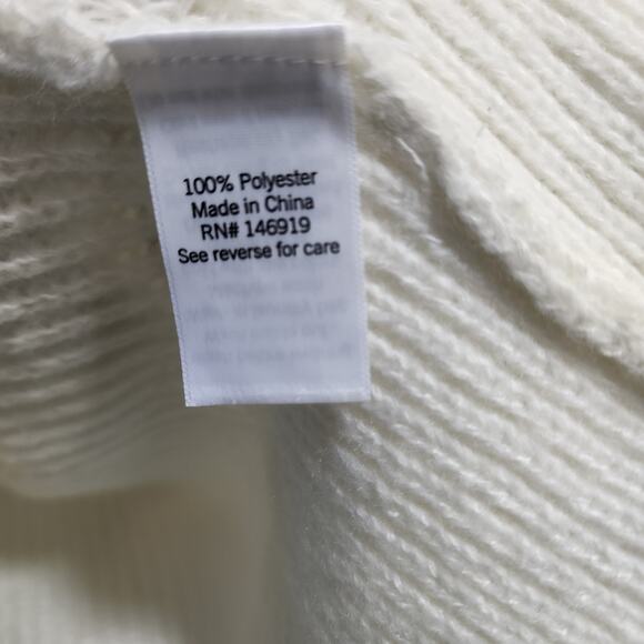 Nine West NWT daisy dew jeweled white knit sweater‎ woman's size medium - Picture 6 of 10